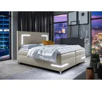 PRATO K18 łóżko kontynentalne LED 200x200 z pojemnikiem